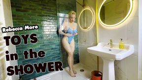 taking my toys into the shower and making myself squirt