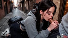 a stranger took a random girl to an alley where she was fucked [ai]