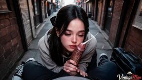 a stranger took a random girl to an alley where she was fucked [ai]