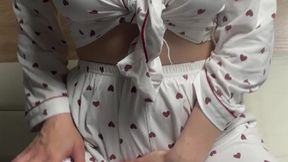 MILF fucks her wet pussy with a big dildo