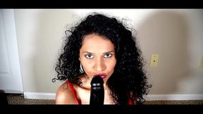 Indian girl giving ASMR while sucking a BBC