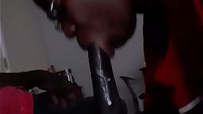 Ebony's deepthroat skills put to the test