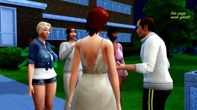 Animated parody lovers dive into interracial group sex