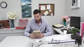 Kyaa Chimera teaches Mike Mancini some naughty office etiquette