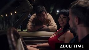 ADULT TIME - Big Titty Slut Little Puck Gets Pounded In Parking Lot While Her Cuck Husband Watches!