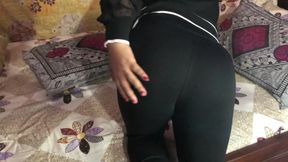 Sexy Babe in Black Tight Pants Wants Some Dick