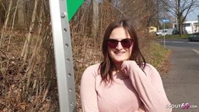 German Big Tits Teen Holly Banks Seduce to Fuck at Bus Stop