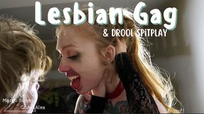 Lesbians Gagged and Drooling Spit Play