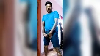 Solo Indian hunk strokes his big uncut cock on webcam