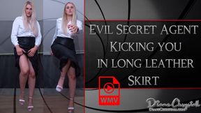 Evil Kicking in Leather Skirt WMV