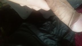 Shemale Transgender Masturbates Long Big Meaty Cock and Cums