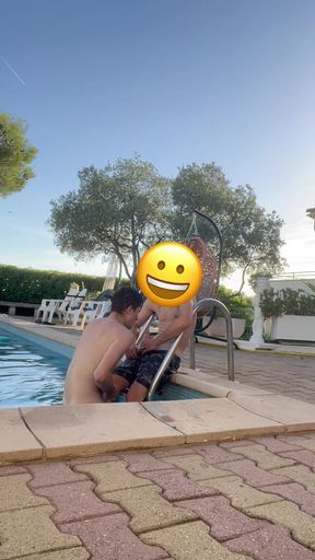 Pool Party and Fun on the Staircase