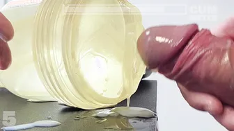 Twink's First Cum Compilation with Condoms, Fleshlight and Slow-Motion Ropes