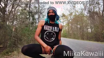 Femboy shows off bubble butt while hiking on public trails
