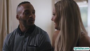 Transsexual escort booty drilled by her ebony client
