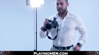 PlayingMen.com - Classy model ass banged by muscled photographer in a raw and intense