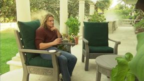 Blonde and brunette lesbians eat each other out