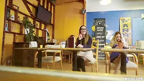 Dahlia Sky And Cutie Pie - Gentle Brunette Uses Her Yummy Body To Get Free Coffee