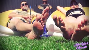 Red light, green light over sweat feet of alpha couple! Long edge play & total orgasm control