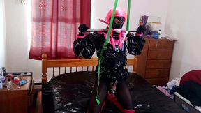 Sissy Maid, Self Bondage, strung up