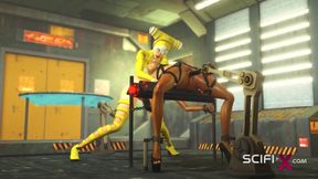 Cyberpunk Sex Slave Gets Futa Machine Fucked Hard in Sci-fi Lab
