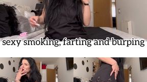 sexy smoking, farting and burping