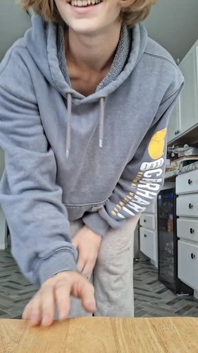 Cute blonde amateur sucks cock