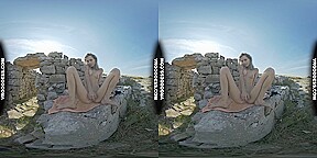 Poppy Risky Public Masturbation In Ancient Ruins On Vacation And Getting Caught By Tourists