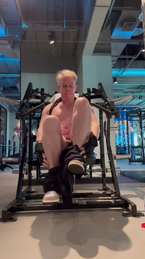 Naked workout with chastity