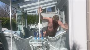 Hunk Stepdaddy Bear Naked Sunbathing in the Veranda 4