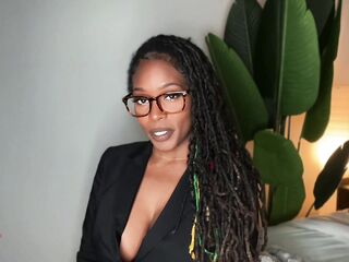 Femdom Boss Makes U Jack off Your Large Ebony Dong for the Office