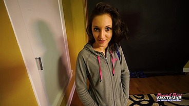 Ryann Tiny Brunette College Girl Eager Rimjob BJ Passion Swallow!