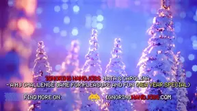 Happy New Year: Two lovely college girls give handjob challenge to big cock