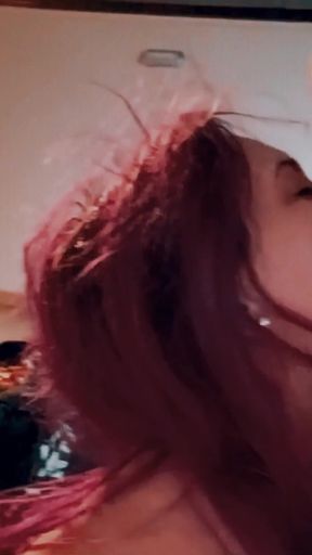 She Gives Me a Messy Blowjob on My Pierced Cock on the Ferry. I Cum in Her Mouth and Kiss Her, Licking the Cum