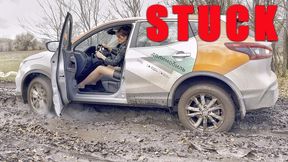 IRINA IS STRONGLY STUCK IN THE MUD LEATHER OUTFIT 1080 FULL VIDEO 21 MIN