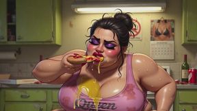 Horny Pregnant BBW Smoking & Pissing - Massive Belly Pee on Floor