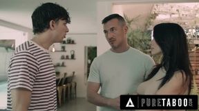 Shocked Stud Catches Twisted New StepAunt Getting Free Used In The Kitchen