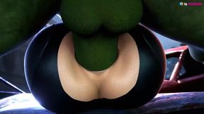 Hunk smashes Natasha Romanov's anal hole roughly (Marvel 3d animation with sound)