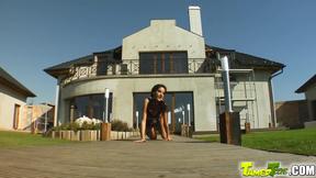 ”Curly cute teen's mouth tamed by their cocks”