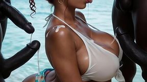ruby dream - inhabited island [ai generated] interracial gangbang bbc rimming rimjob