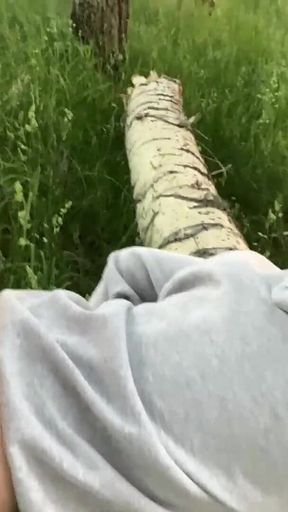 Fucking Hard My Best Friend's Hot Girlfriend in Forest While He Setting up a Tent and Building a Bonfire