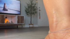 Fishnet Leggings With Wedge Flip Flops JOI