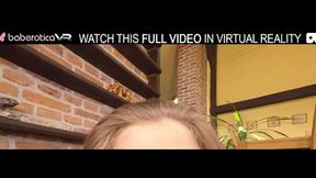 Solo girl, Sarah Kay,uses a big dildo,in VR
