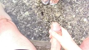 Anita's Outdoors Footjob on the River