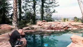 Sexy blonde Devon fucks her big melons and slides on the cock