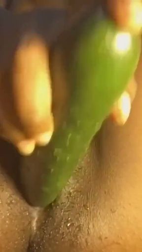 cucumber in my pussy and orgasm   Clip 2