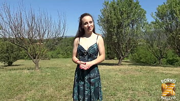 French amateur babe Amandine gets slutty in outdoor gangbang