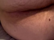 Multiple farts coming from chubby guy’s pink butthole