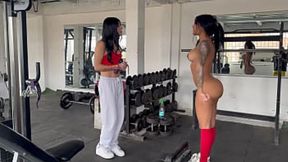 Transgender trainer seduces me with squats &mdash;  naked &mdash;  then touches my ass&#x1F351; and tits - MAY HERNANDEZ