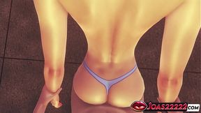 Gwen in Bikini Standing Sex - Big Tits & Ass Oil Doggystyle Fuck with Big Ass Cumshot (3D Hentai)